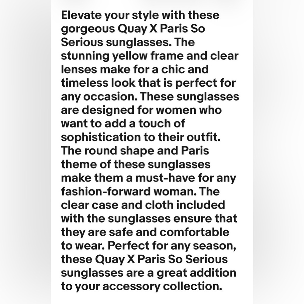 QUAY PARIS SO SERIOUS YELLOW SMOKE SUNGLASSES 😎 - Picture 10 of 10